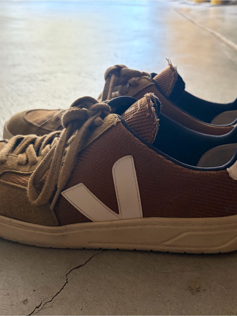 Veja Men Suede & Mesh Sneakers in Camel - Picture 3 of 4